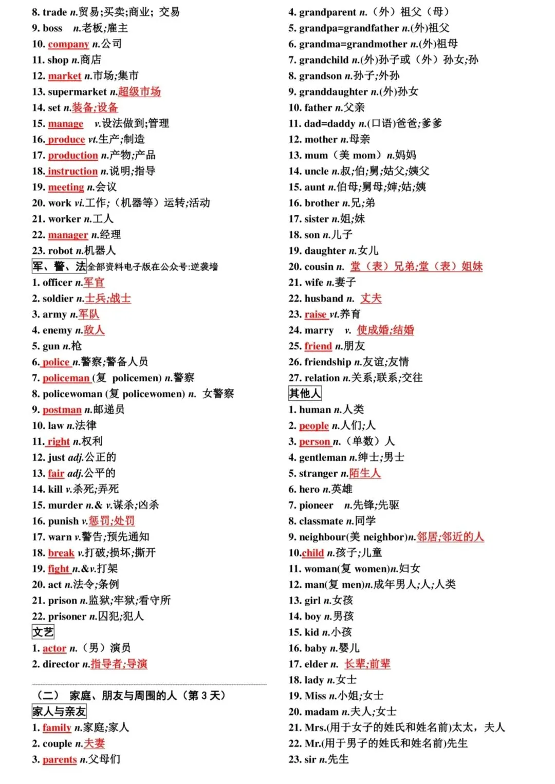 中考词汇速记表,考前必自查! 第3张 中考词汇速记表,考前必自查! 第3张