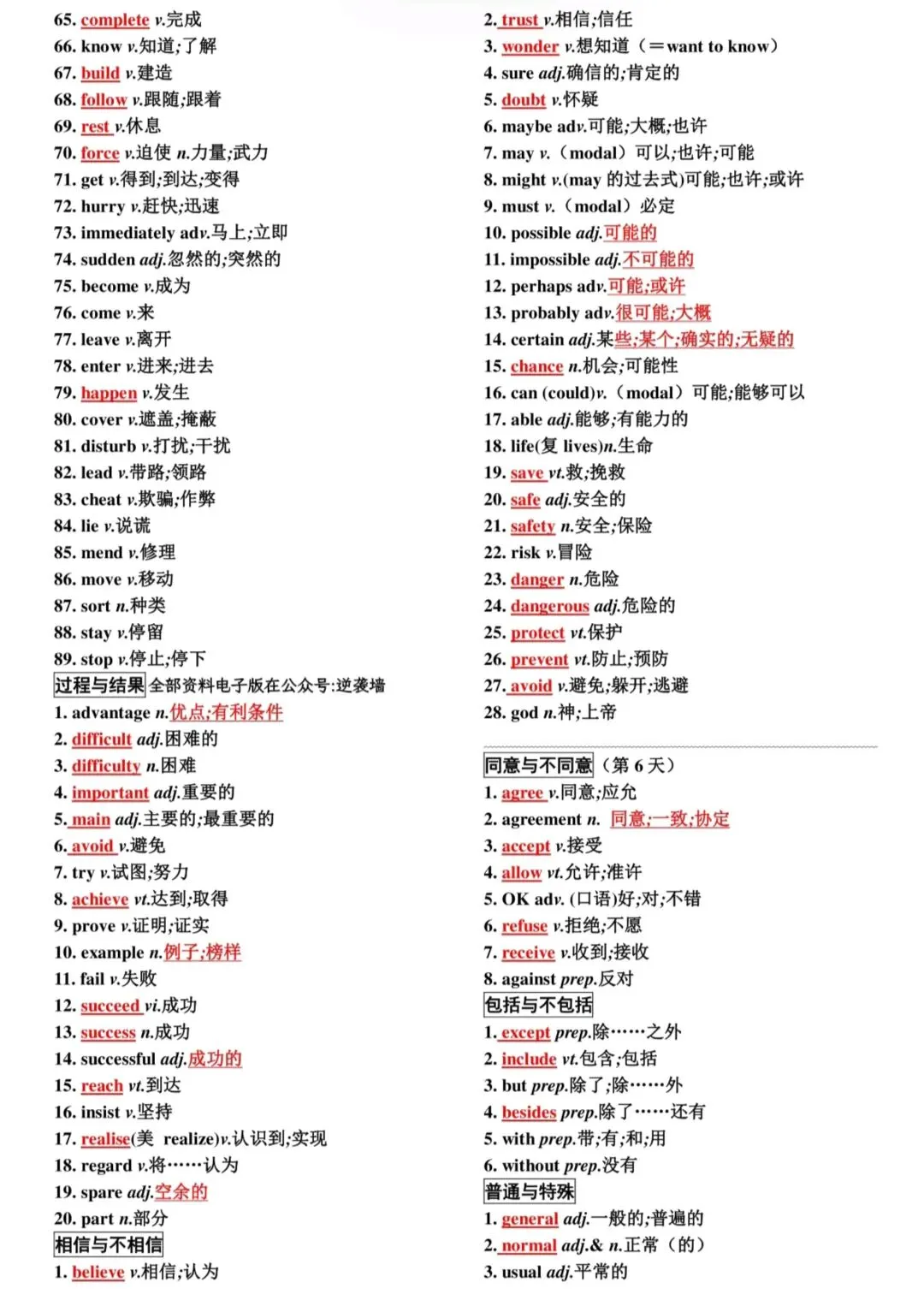 中考词汇速记表,考前必自查! 第6张 中考词汇速记表,考前必自查! 第6张