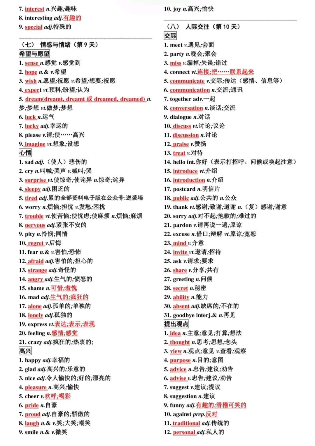 中考词汇速记表,考前必自查! 第9张 中考词汇速记表,考前必自查! 第9张