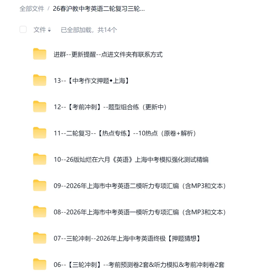 【中考作文押题◆上海】2026 年中考英语书面表达考前押题 第14张