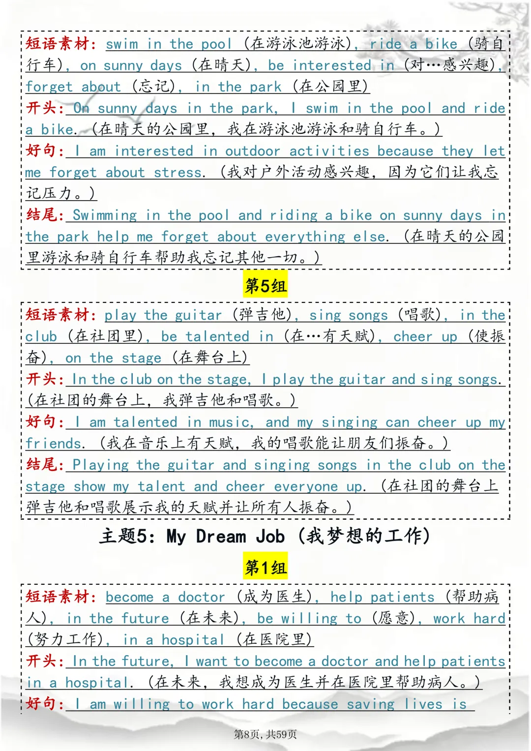 2026中考考前冲刺!英语写作 30 个预测话题(word打印版) 第8张