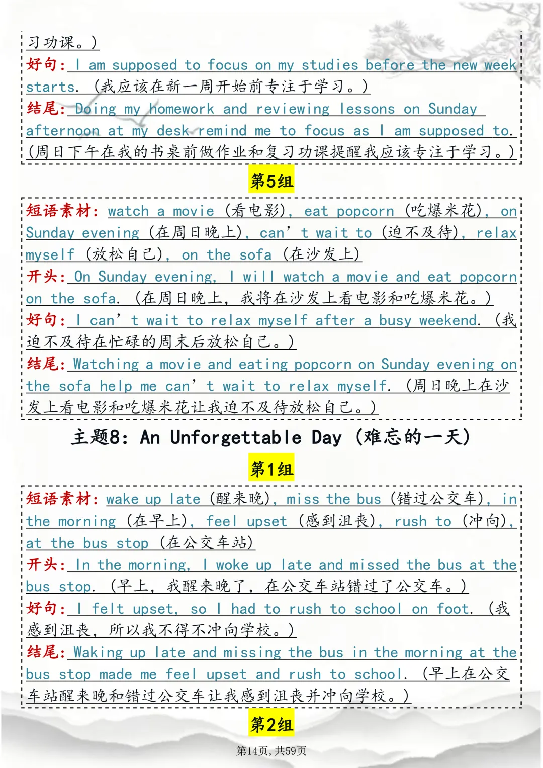 2026中考考前冲刺!英语写作 30 个预测话题(word打印版) 第14张