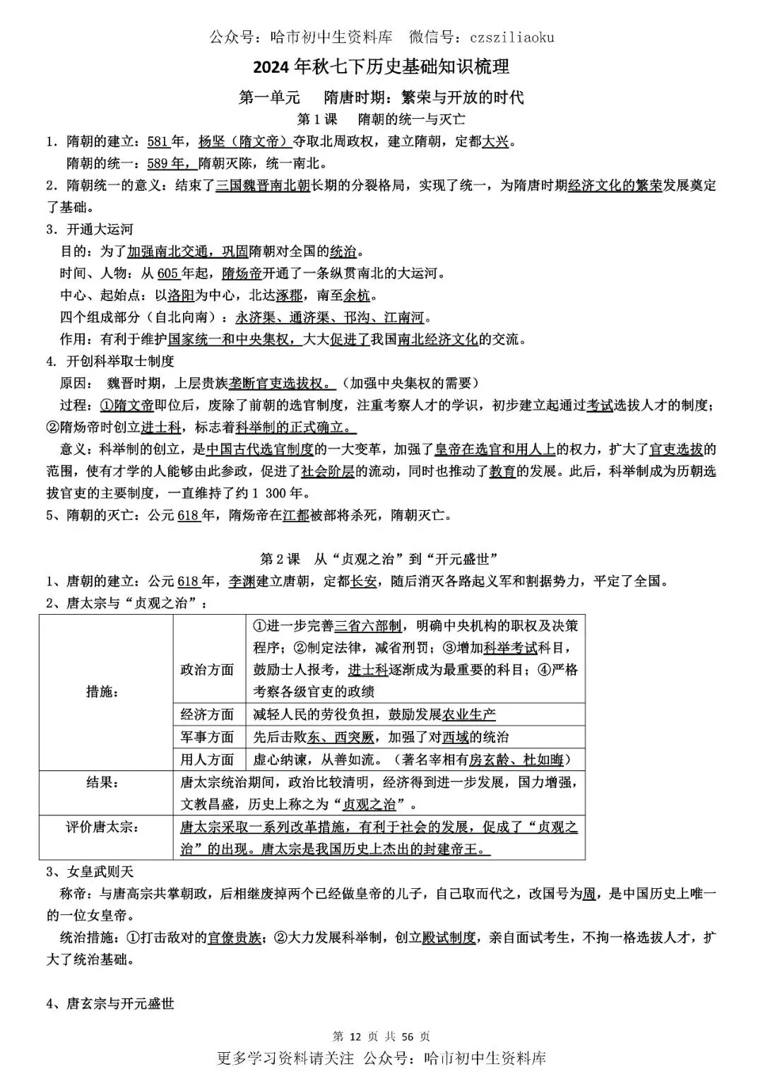 2026中考·历史知识清单 第13张