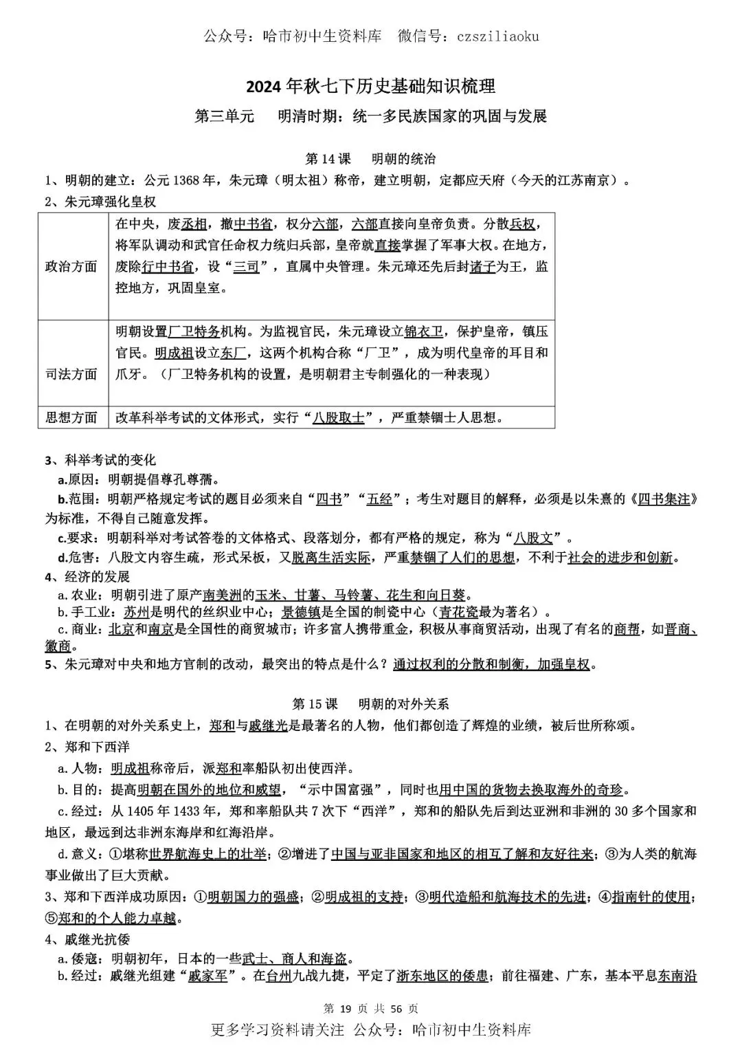 2026中考·历史知识清单 第20张