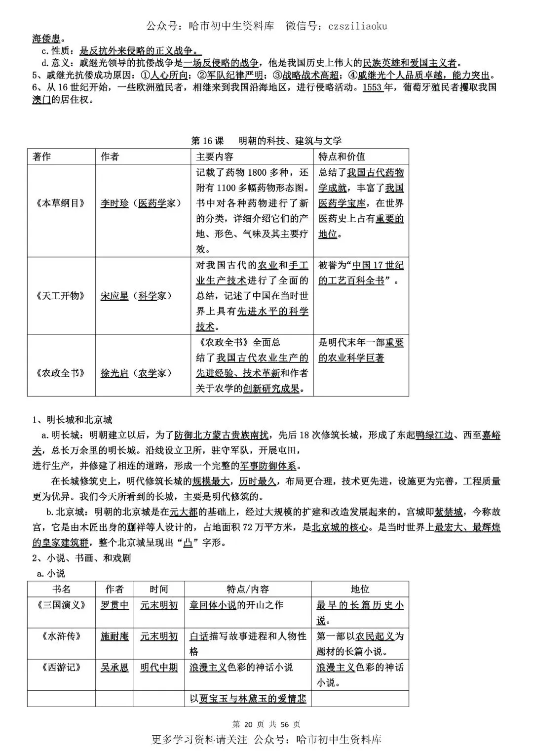 2026中考·历史知识清单 第21张