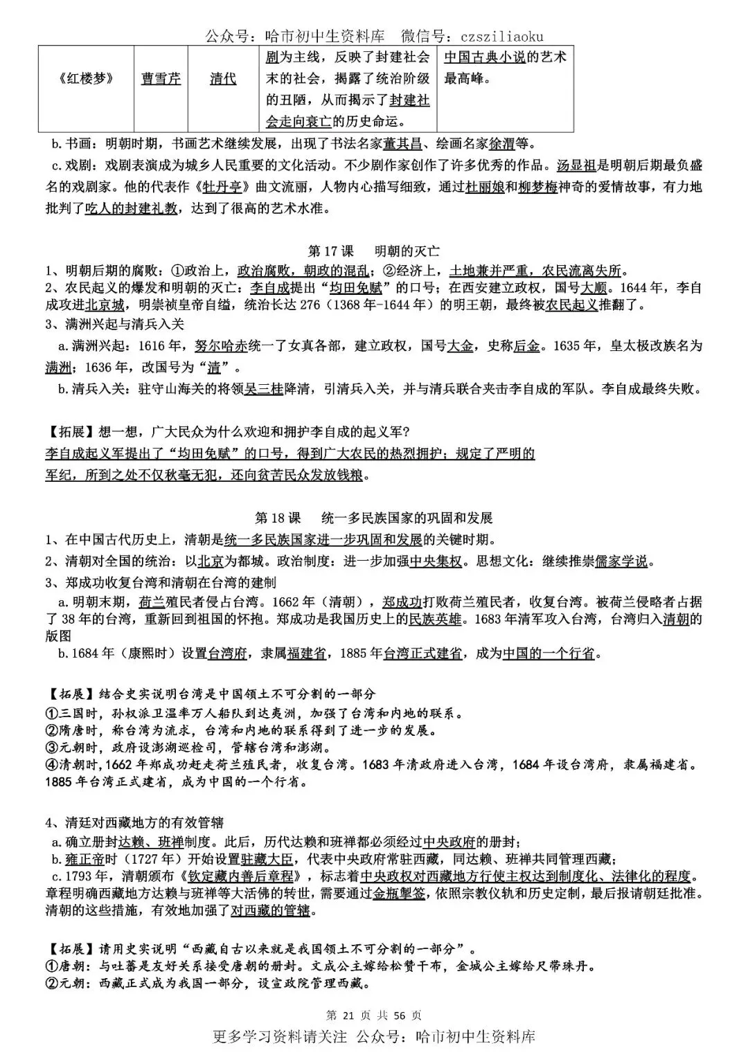 2026中考·历史知识清单 第22张