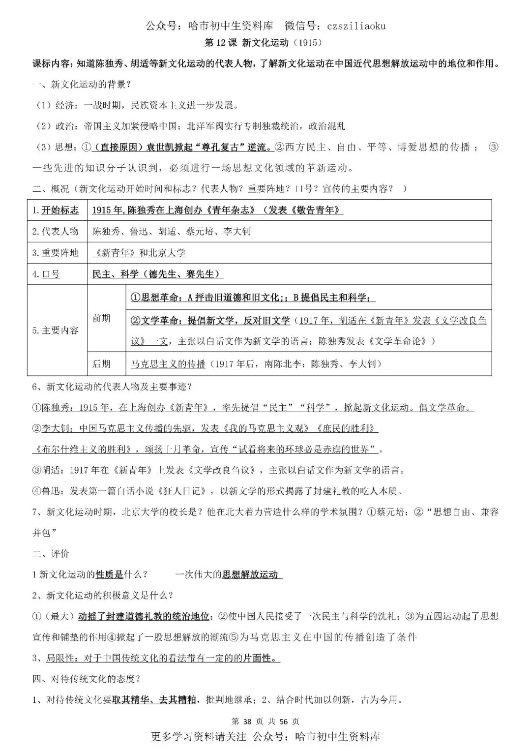 2026中考·历史知识清单 第39张