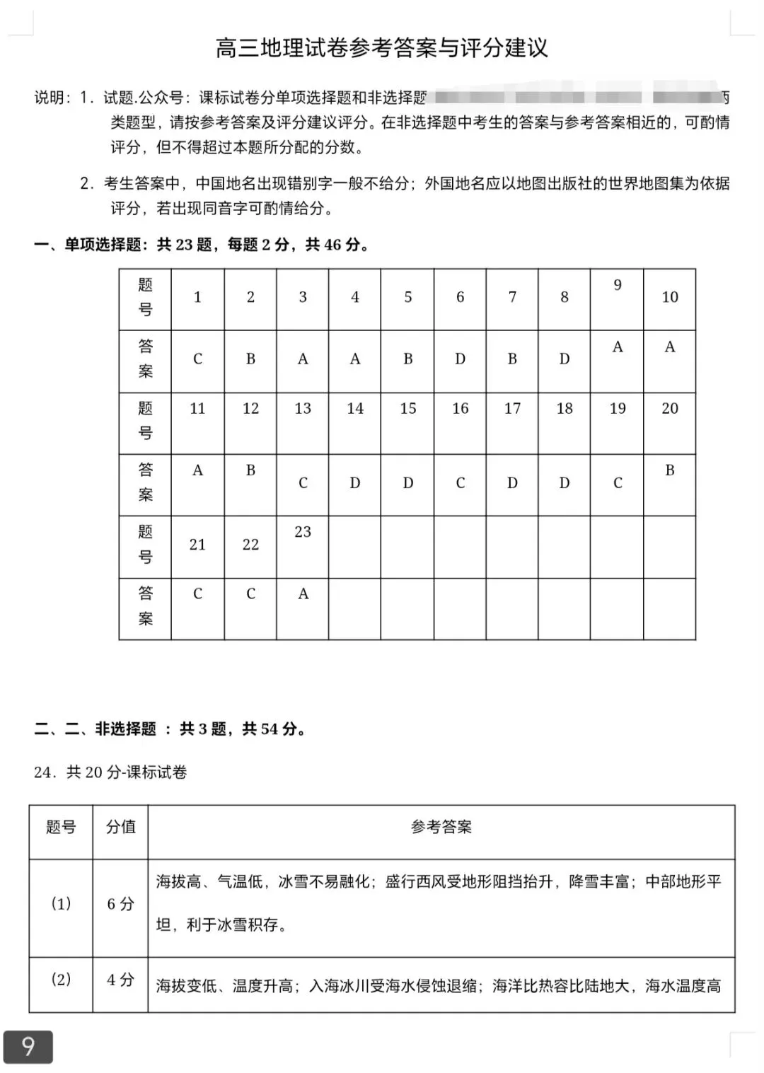2026年5月扬州高三四模地理试卷和参考答案-第9张图片-四季读书网