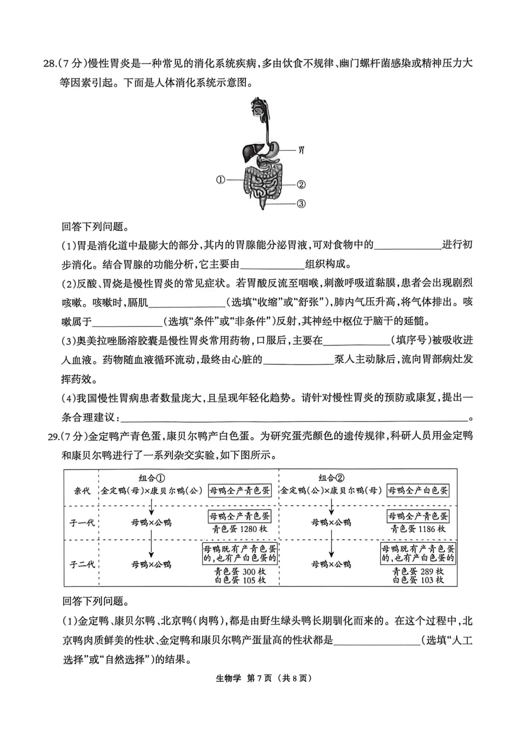 唐山丰润、迁安2026届中考模拟考试---生物试卷-第9张图片-四季读书网
