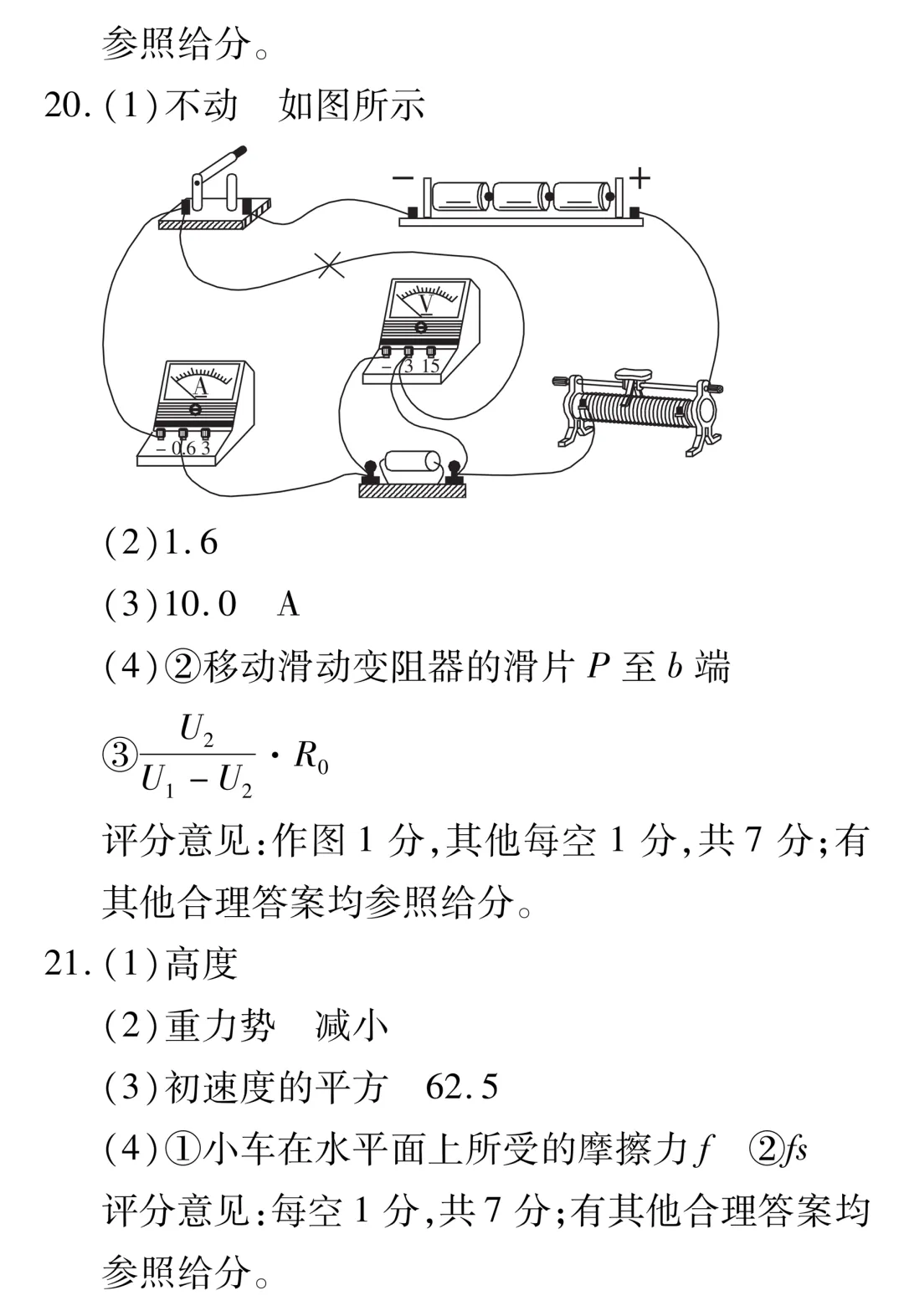 中考物理冲刺必练:考前模拟卷(一) 第10张