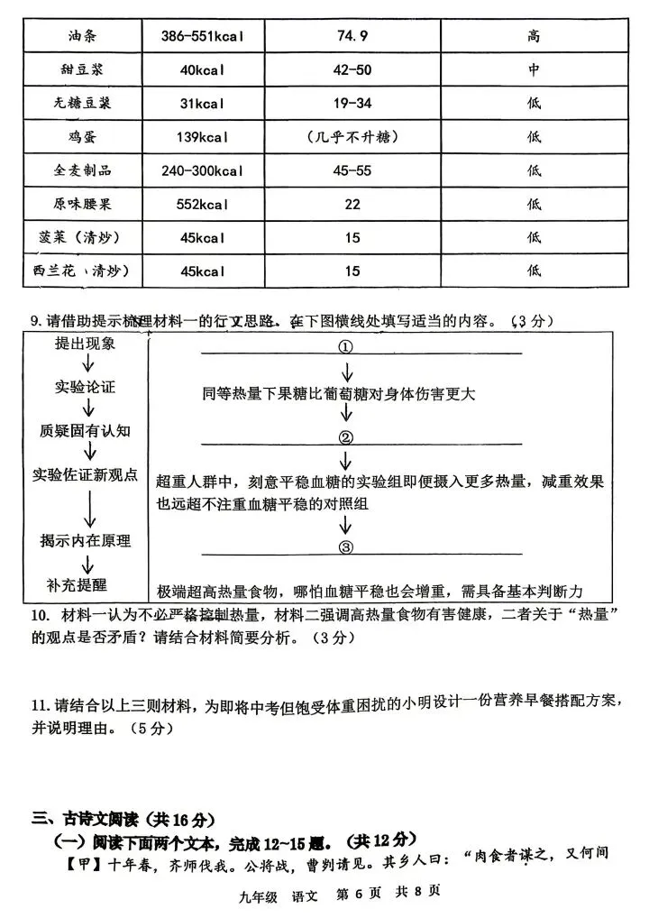 2026省实验三模试卷及答案附试卷简析 第6张