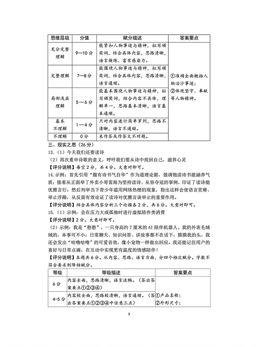 2026年九年级中考模拟测试(5月) 第51张