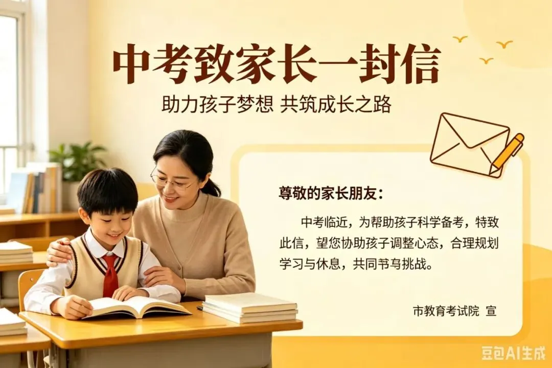 致中考考生家长的一封信 第2张