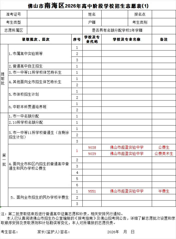 中考志愿填报必看!佛山市超盈实验中学最全招生代码速查 第10张