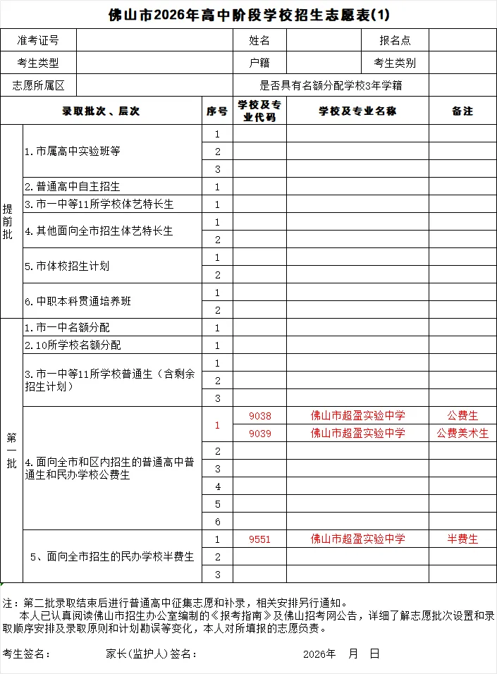 中考志愿填报必看!佛山市超盈实验中学最全招生代码速查 第12张