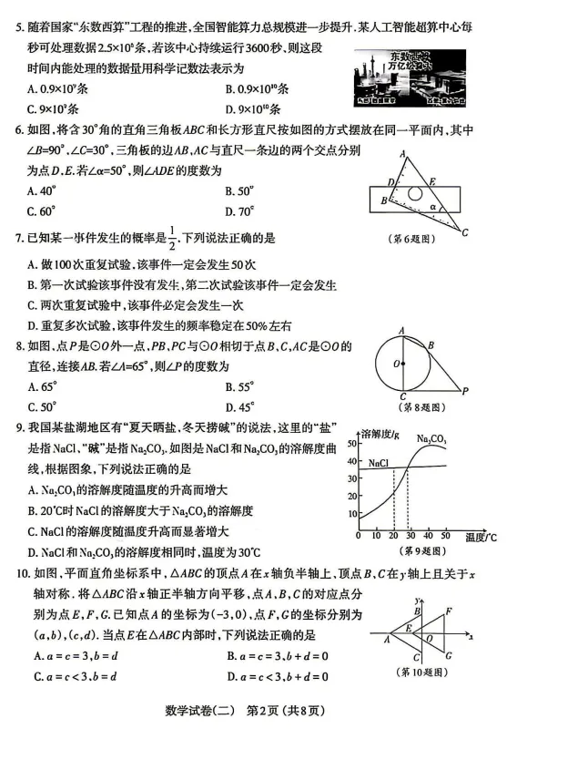 【太原市】2026年中考二模数学试题及答案! 第3张