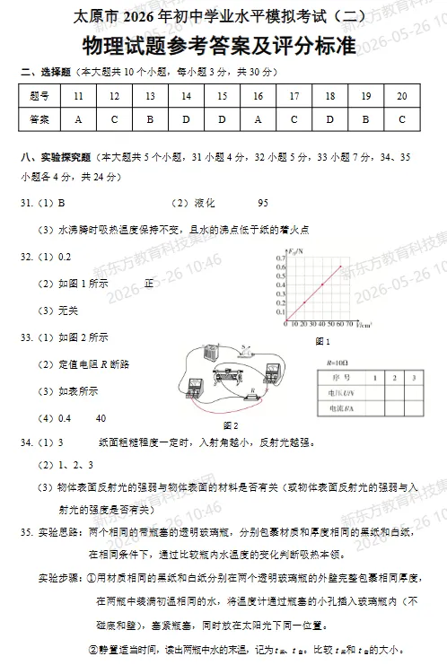2026年太原市中考二模考试【试卷+答案】 第18张