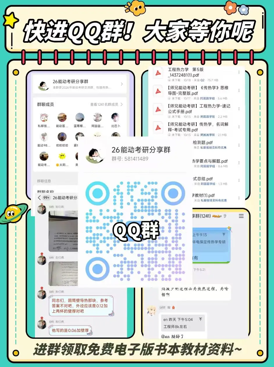 超高清!历年真题-热工基础!23年西安交通大学-864-热工基础,速速保存收藏!关注师兄! 第2张 超高清!历年真题-热工基础!23年西安交通大学-864-热工基础,速速保存收藏!关注师兄! 第2张