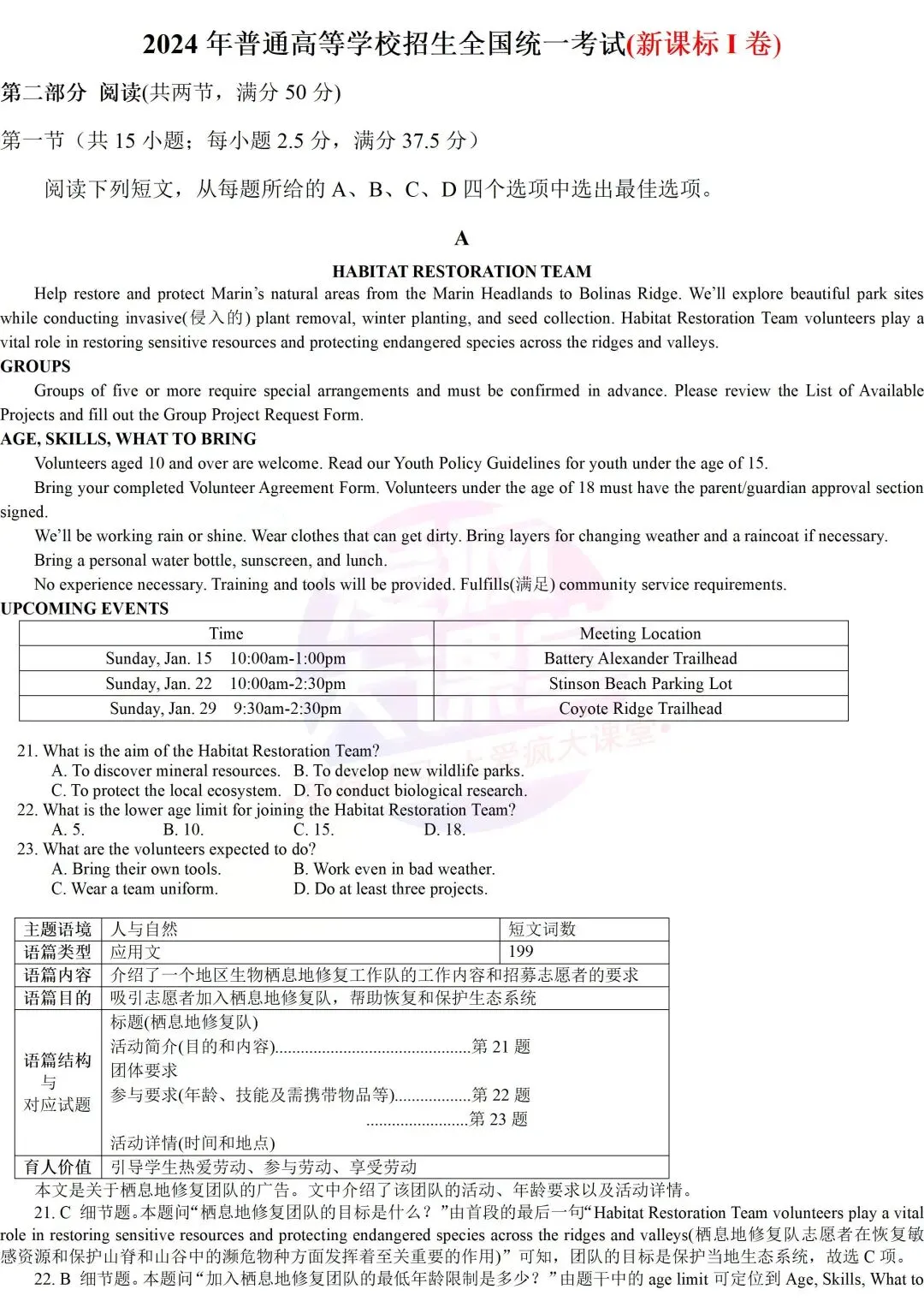 真题详解 | 2024年高考英语新课标Ⅰ、Ⅱ卷试题精析(文档可下载) 第1张