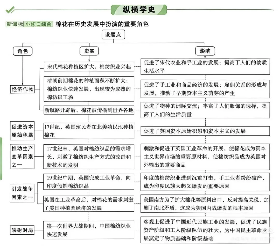 【中考历史】好题分享 棉花串起中考历史考点 第4张