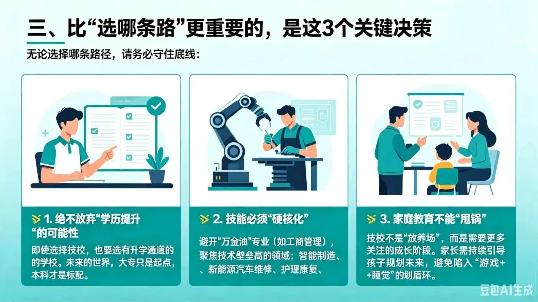 中考后无学可上?别急着让孩子进厂打工!这3条路比“混社会”靠谱多了 第4张 中考后无学可上?别急着让孩子进厂打工!这3条路比“混社会”靠谱多了 第4张