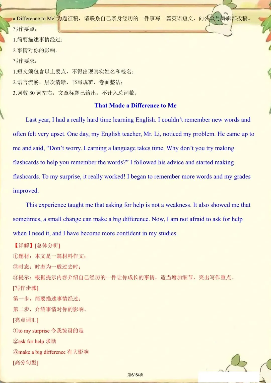 【中考英语】书面表达|作文写作满分必备模板,考前提分必备,电子版可下载! 第7张 【中考英语】书面表达|作文写作满分必备模板,考前提分必备,电子版可下载! 第7张