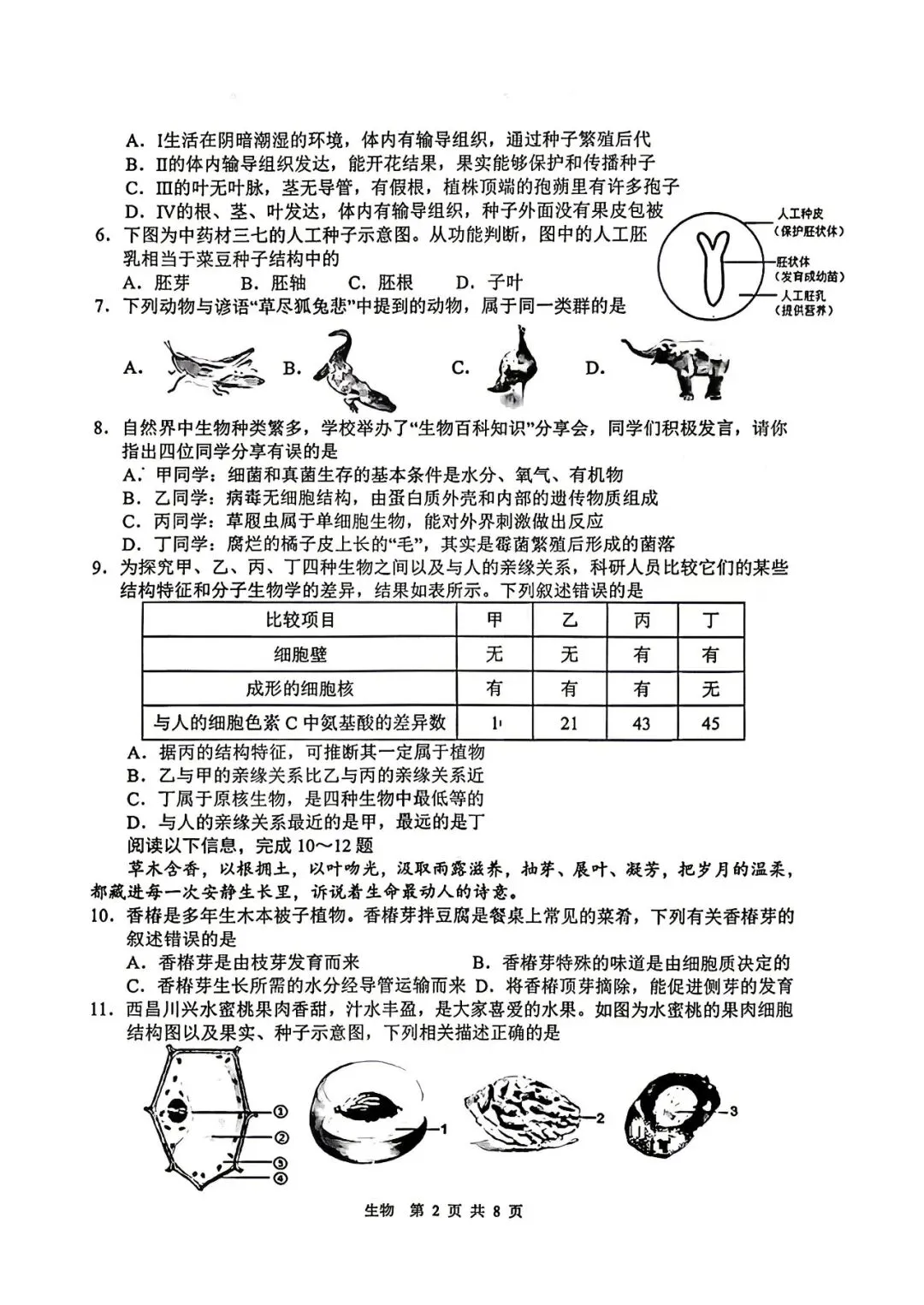 【生物模拟】2026年初中学业水平考试模拟试题 第2张 【生物模拟】2026年初中学业水平考试模拟试题 第2张