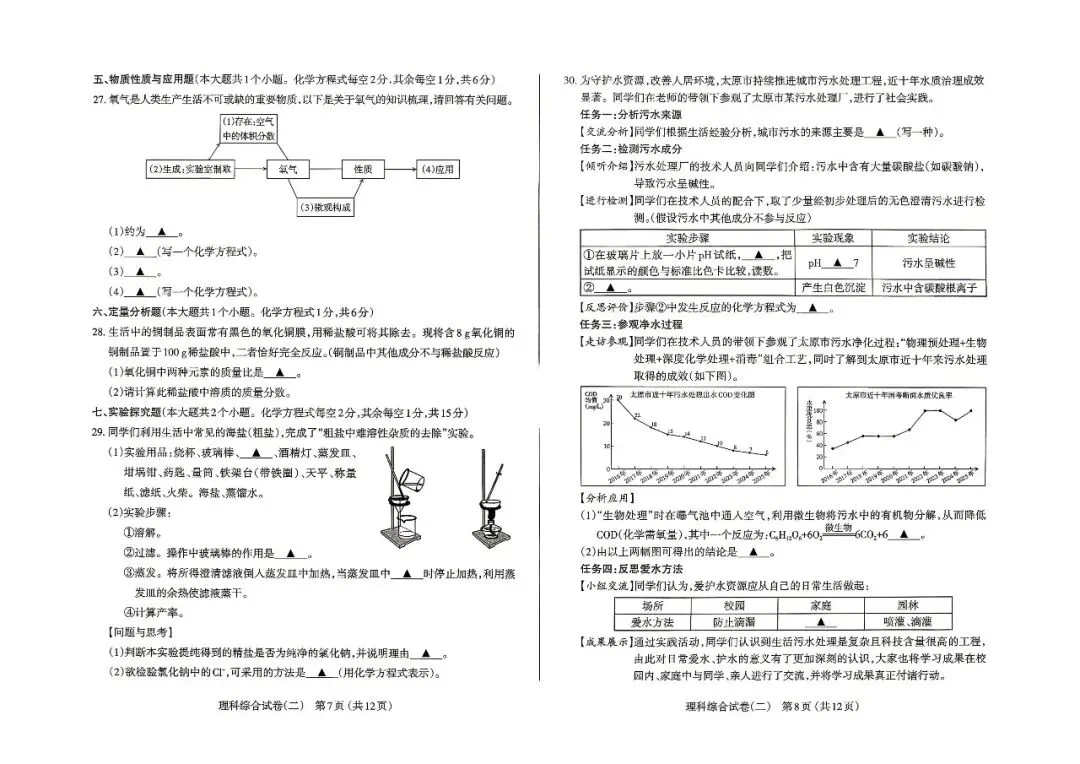 2026年初中学业水平模拟考试(二) 理科综合 第4张