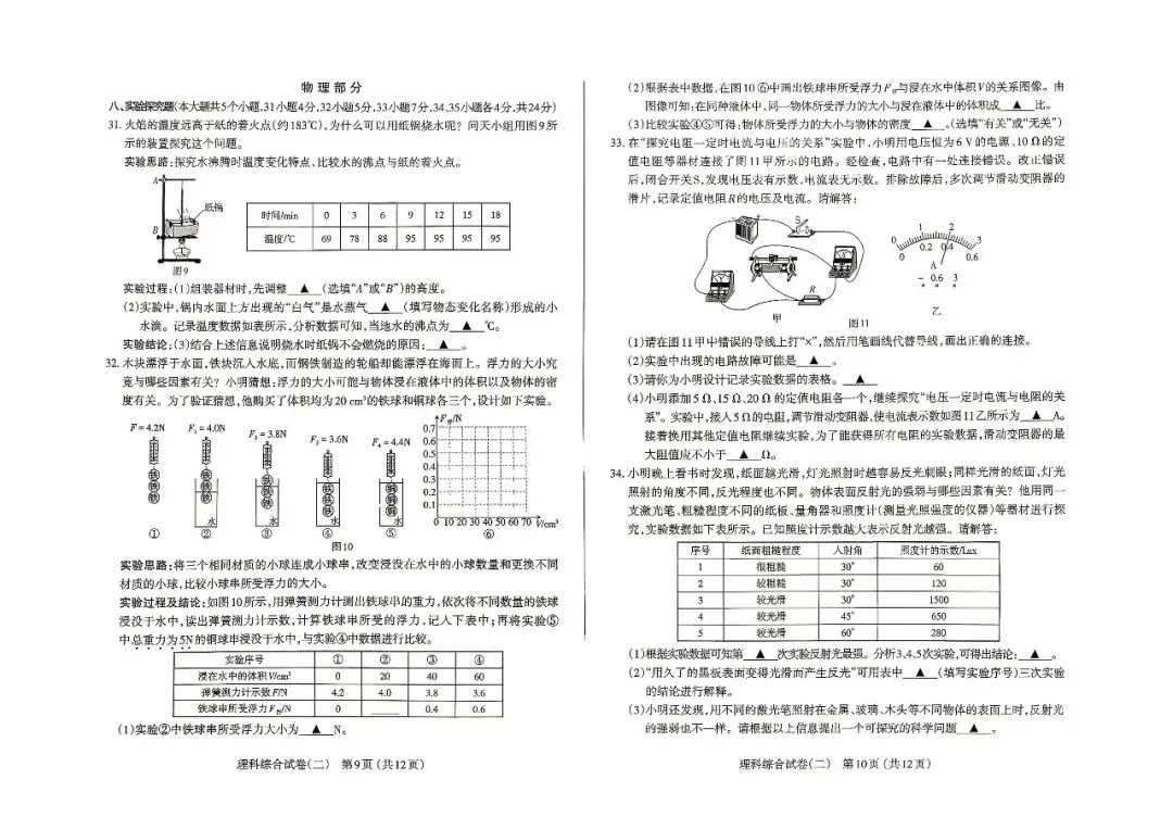 2026年初中学业水平模拟考试(二) 理科综合 第5张