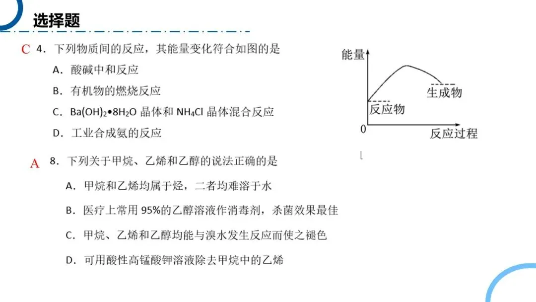 高中化学必修二ppt | 42 期中考试卷讲评 第11张
