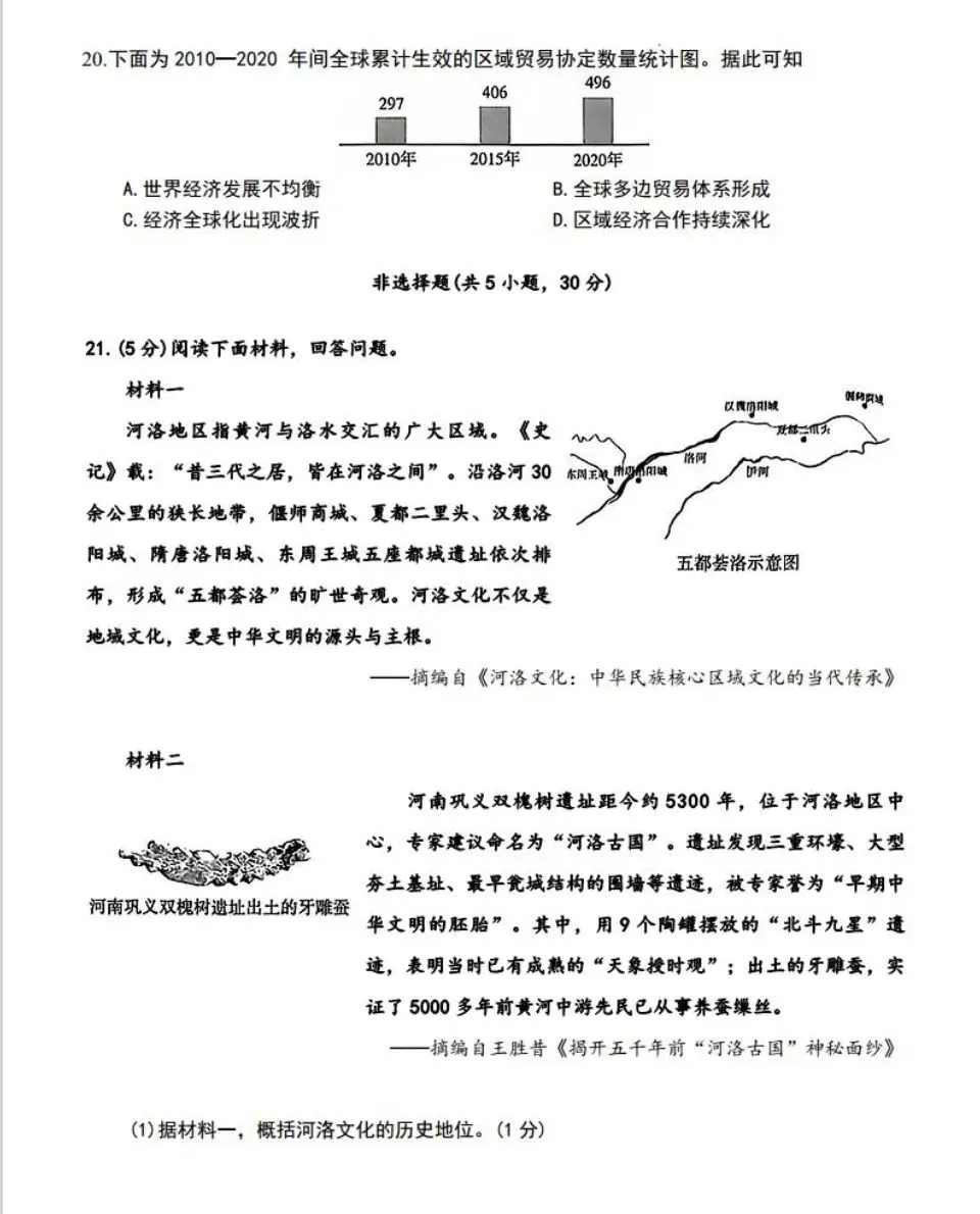 【中考模拟】2026年开封市二模历史试卷 第4张