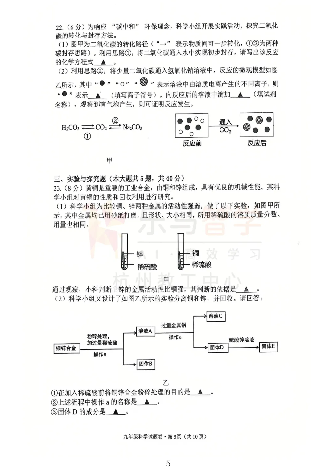 2026年杭州中考二模科学试卷分析来了! 第7张