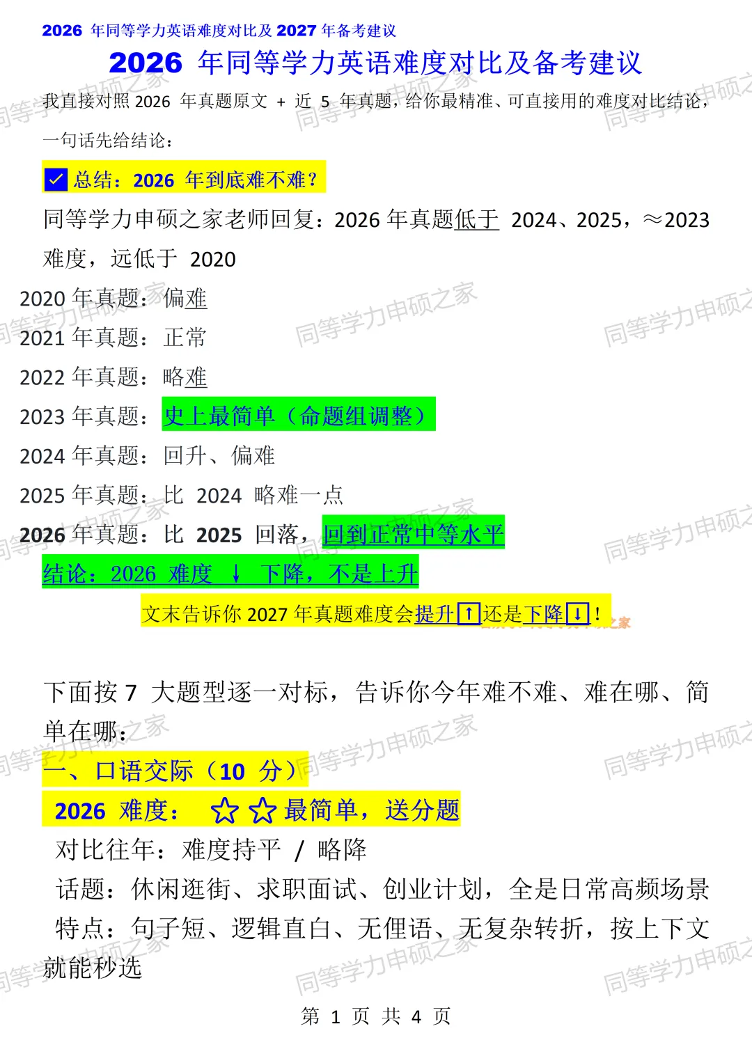 26年英语真题难度回归|2027年同等学力英语难度预测 + 零基础通关攻略 第1张 26年英语真题难度回归|2027年同等学力英语难度预测 + 零基础通关攻略 第1张