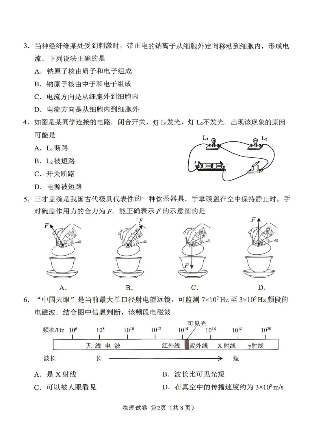 广州中考一模真题试卷(物理) 第3张
