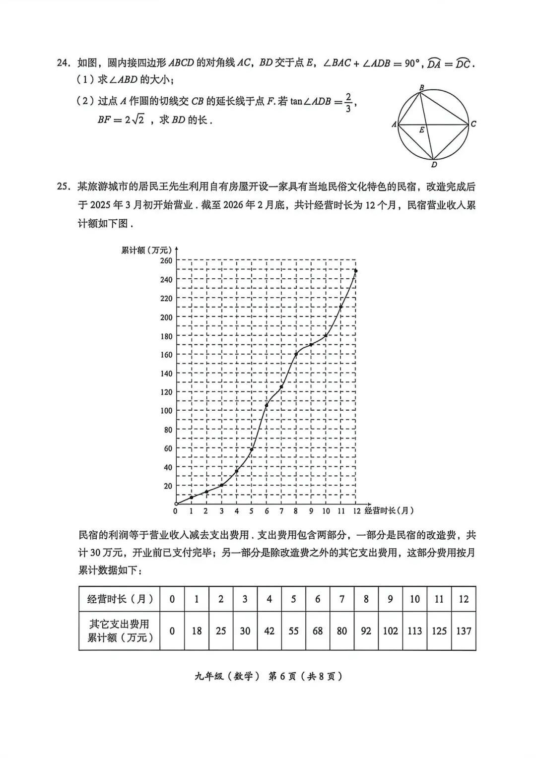 2026海淀初三数学二模试卷 第6张