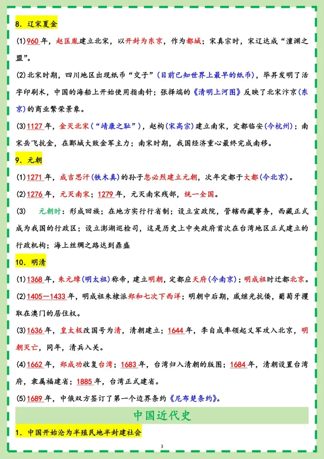 中考历史时间表大总结,易混易错考点梳理,拿着直接记忆! 第4张