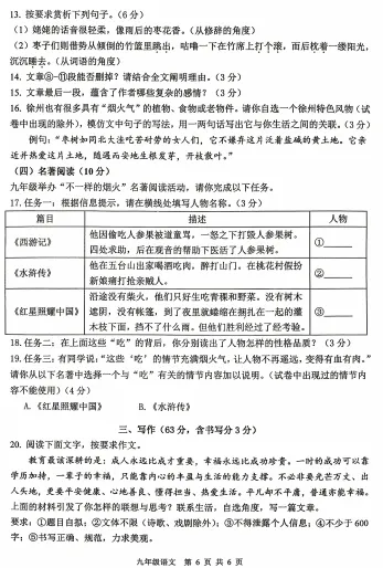 徐州市区二模试卷来了 第6张