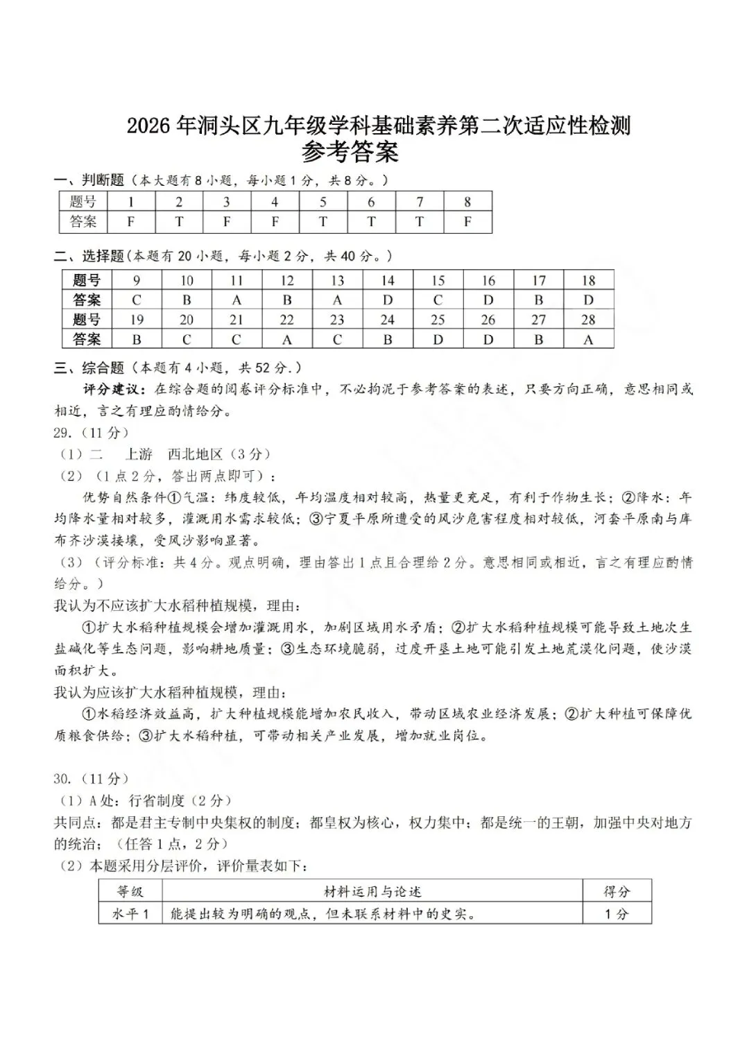 温州市洞头区2026年中考二模(全科试题+答案) 第52张