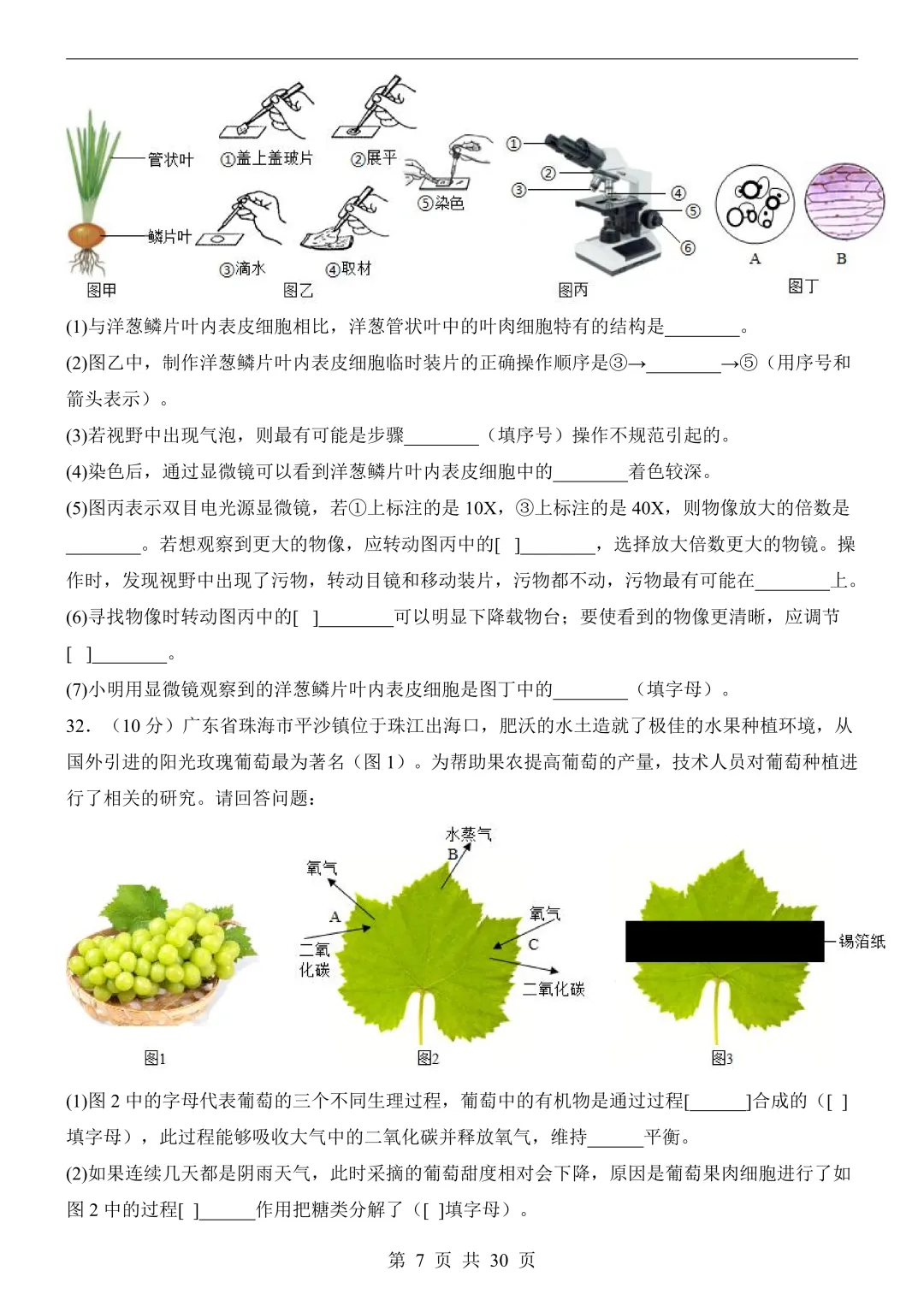 26年广东中考生物模拟冲刺卷(附答案详解+答题卡) 第7张 26年广东中考生物模拟冲刺卷(附答案详解+答题卡) 第7张