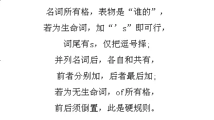 中考英语十大语法速记口诀,初中生人手一份!江苏初中英语 第3张 中考英语十大语法速记口诀,初中生人手一份!江苏初中英语 第3张