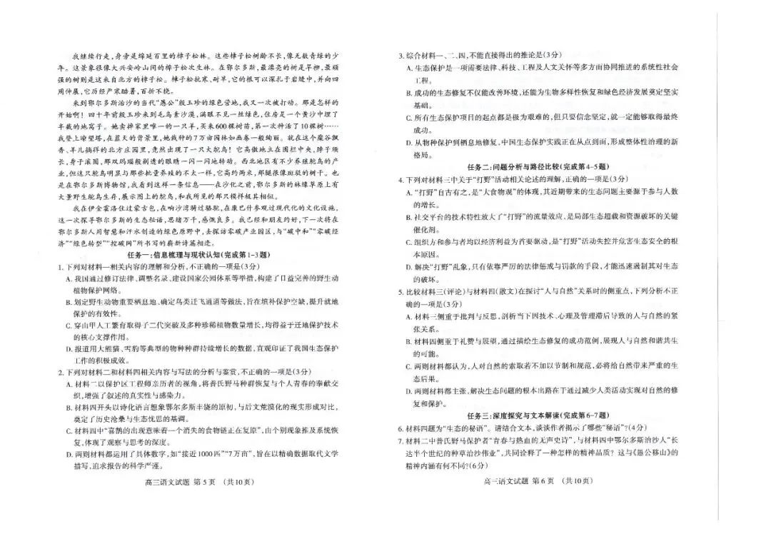 【泰安三模】泰安市2026年高三第三次模拟考试-语文 第4张