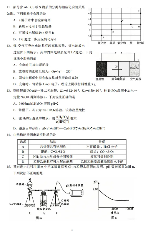 2026年顺德二模化学试卷 第3张