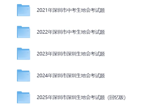 广东省深圳市中考生地会考历年真题(2021-2025年)(含答案) 第1张