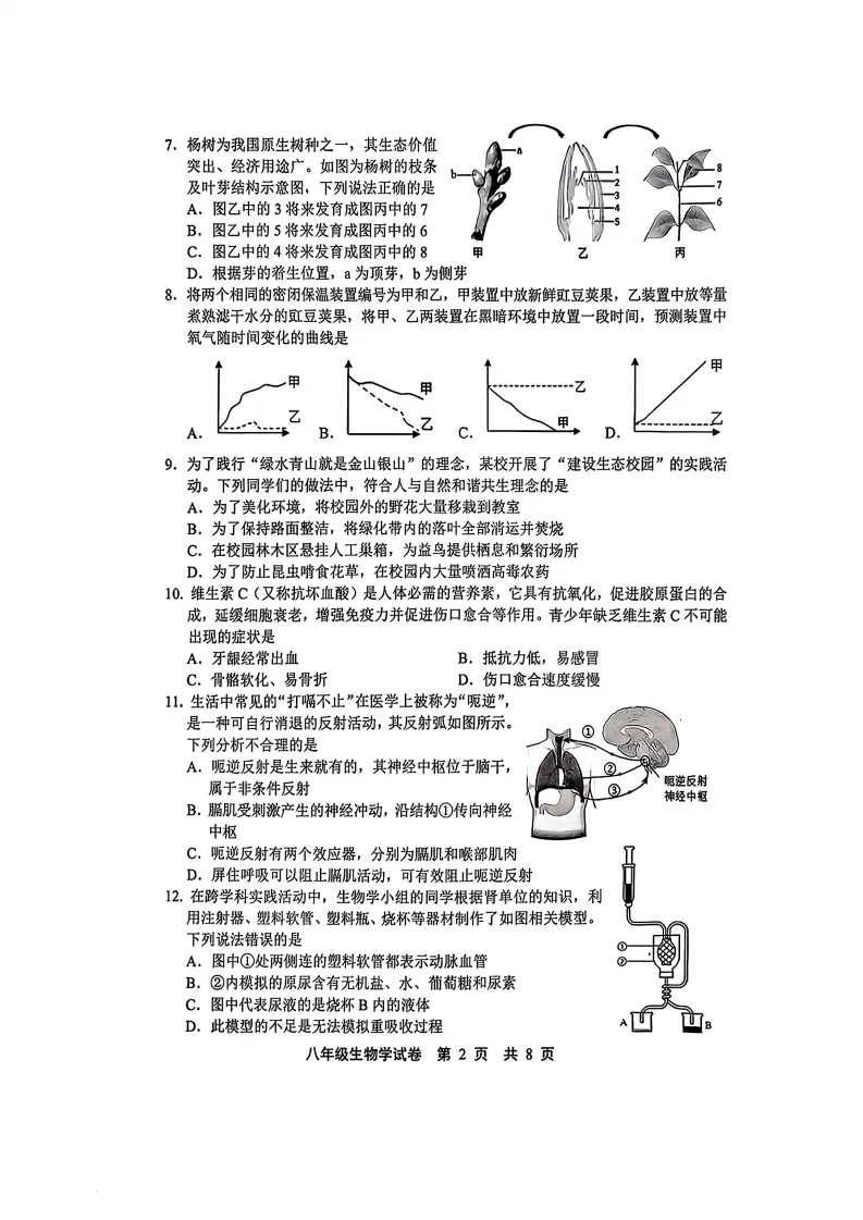 【地生试卷】中考二模生地试卷二-第11张图片-四季读书网 【地生试卷】中考二模生地试卷二-第11张图片-四季读书网