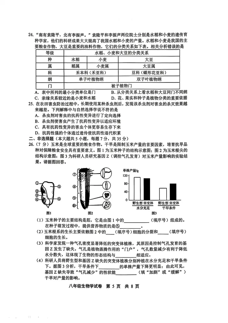 【地生试卷】中考二模生地试卷二-第14张图片-四季读书网 【地生试卷】中考二模生地试卷二-第14张图片-四季读书网