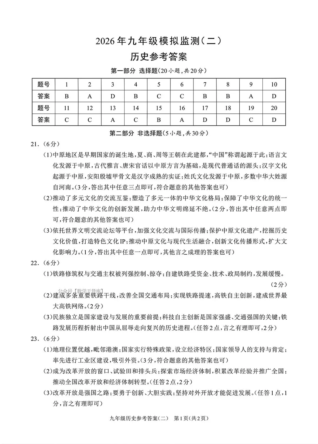 【周口模拟】2026周口市沈丘县二模考试卷及答案(七科全) 第61张
