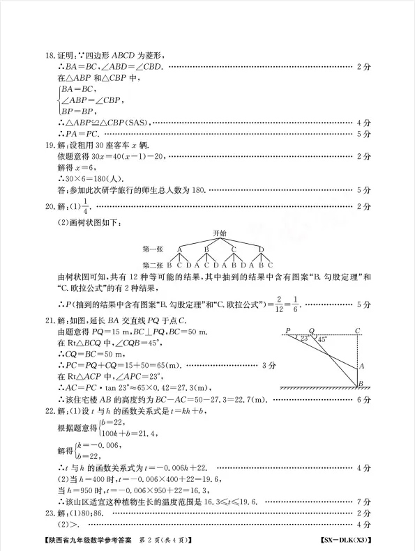 2026陕西中考 金太阳模拟试卷7科 第6张