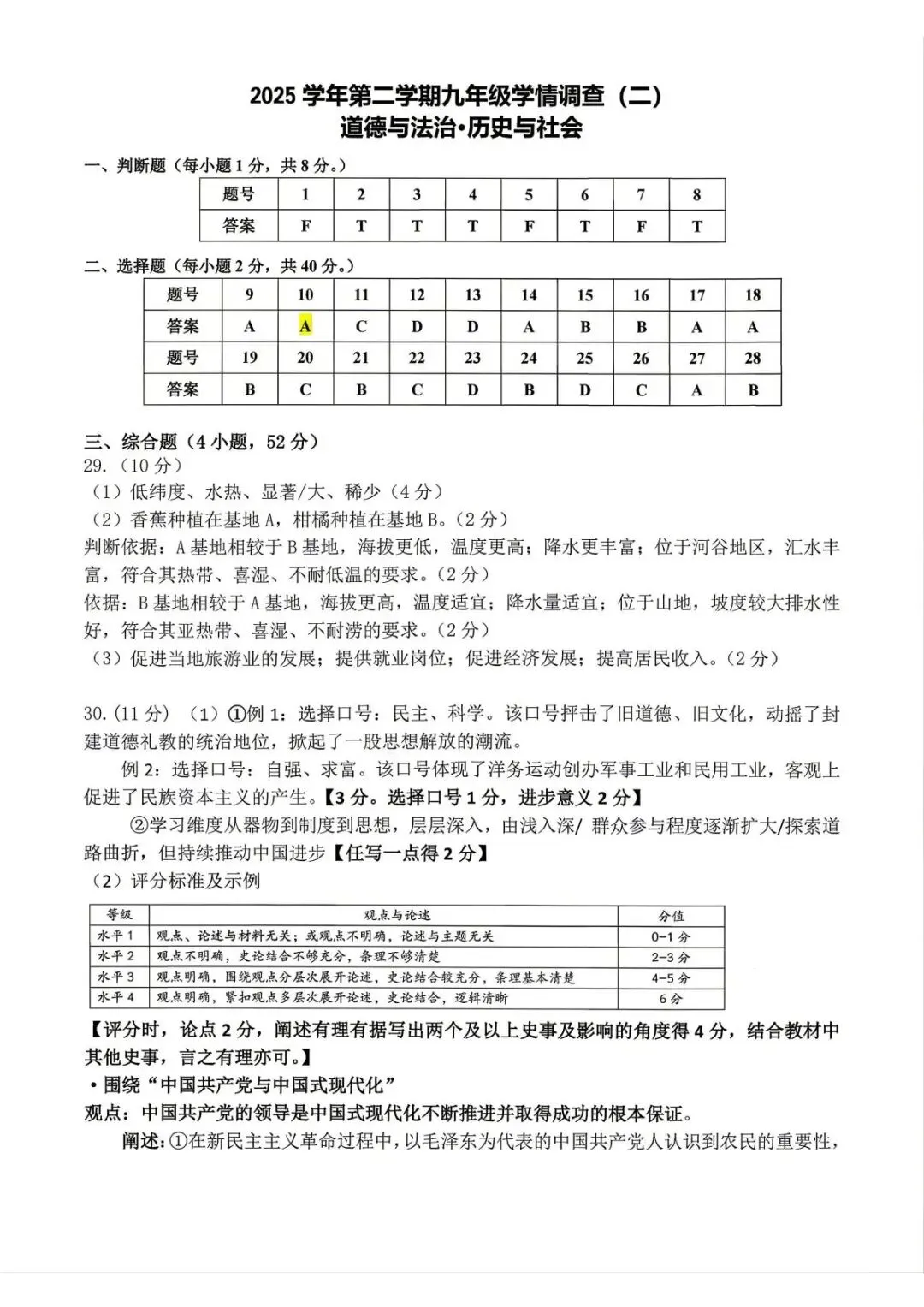 【中考二模·全科】2026.05浙江·杭州上城区中考二模试卷含答案(语文、科学、英语、英语听力、数学、社会) 第61张