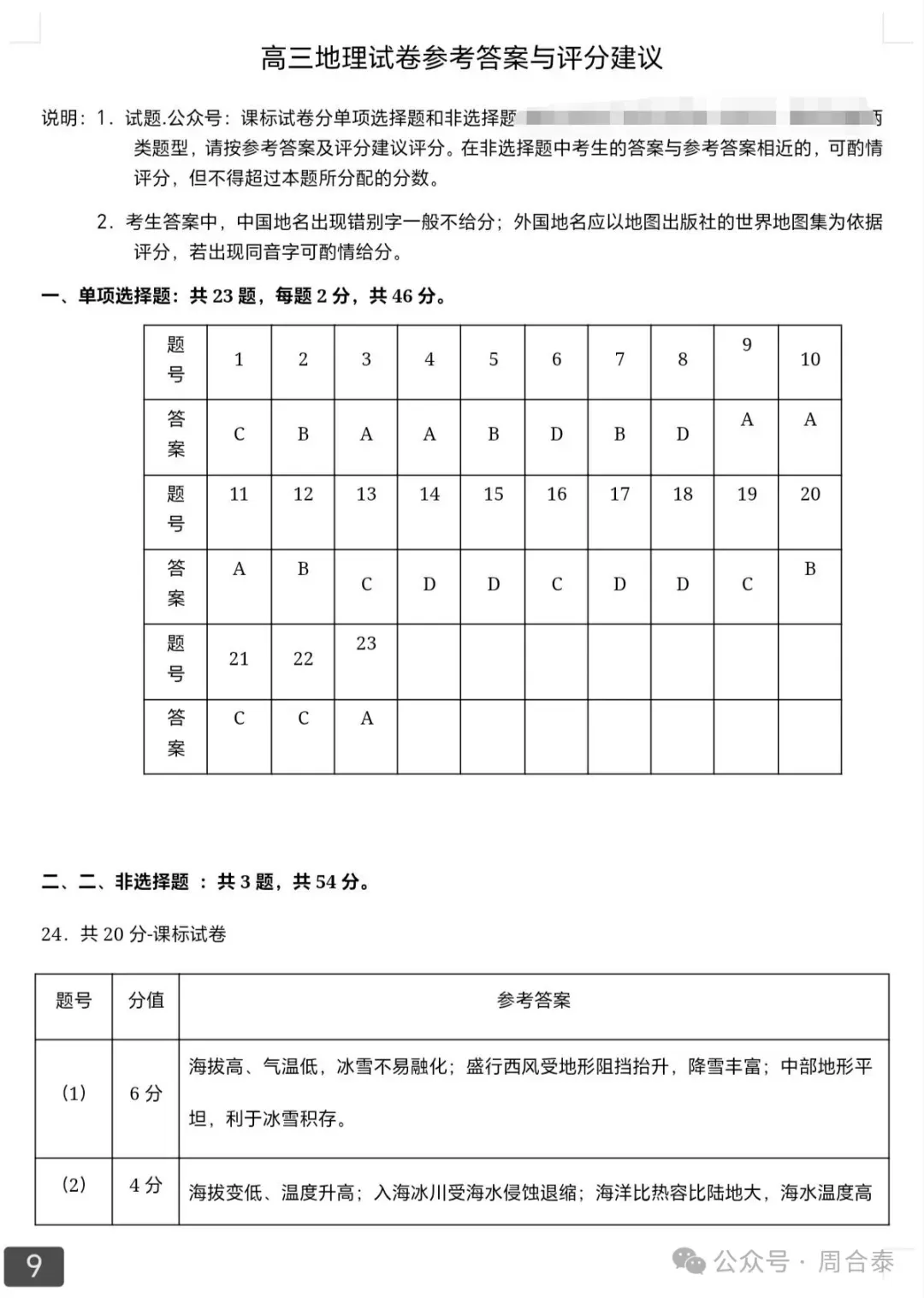 2026扬州四模地理试卷+答案(2026.5)-第10张图片-四季读书网