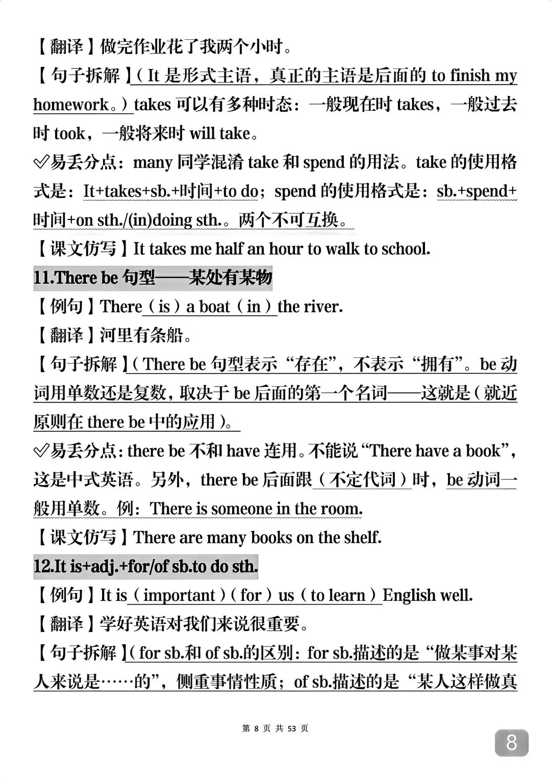 中考英语1600个单词里面常考的语法知识汇总,可打印,直接背-第8张图片-四季读书网